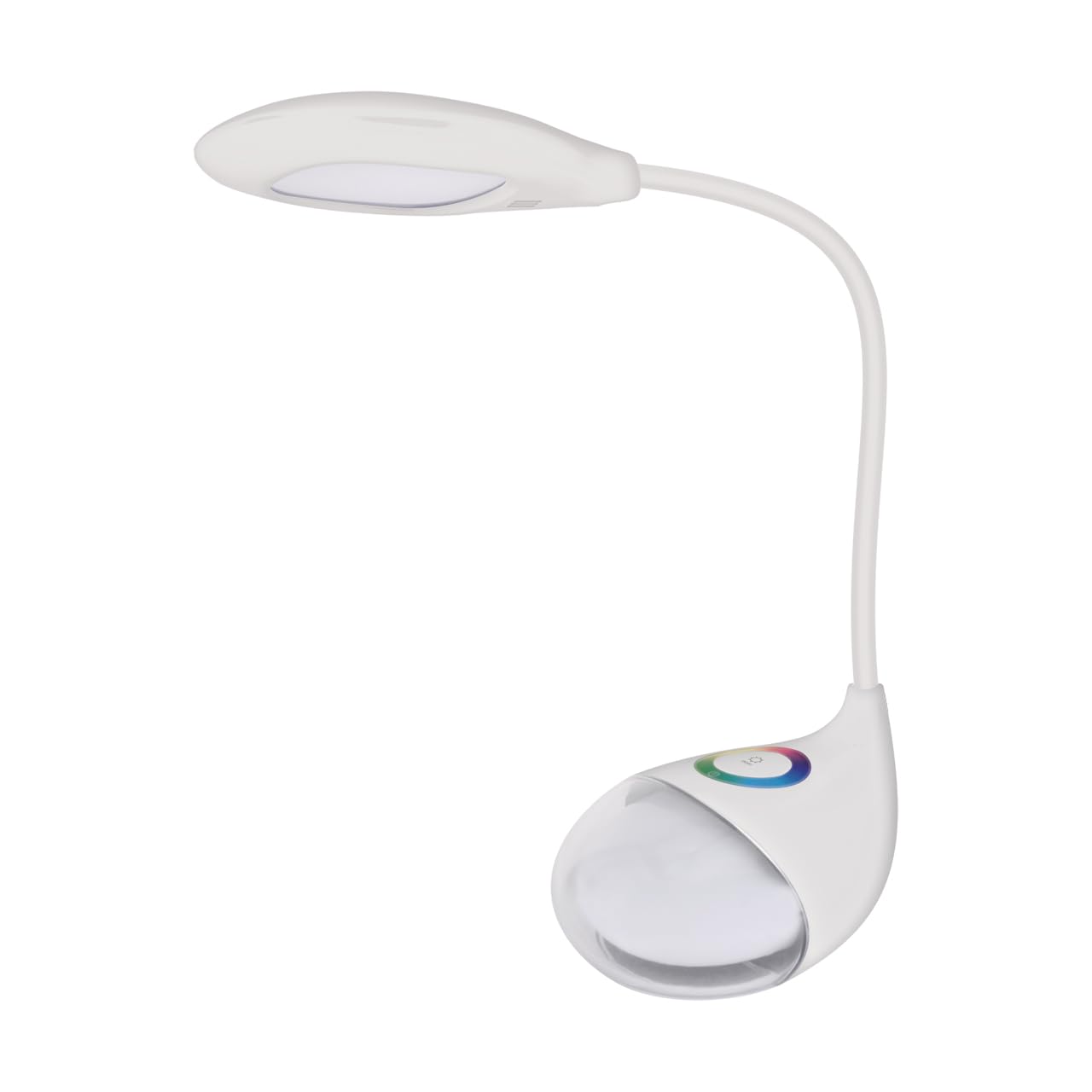 Licht-Erlebnisse Schreibtischlampe LED dimmbar Touch Flexarm 32 cm Weiß Farbwechsel RGB-Fuß 4100 K 490 lm Modern Tischleuchte Schreibtisch Leselampe