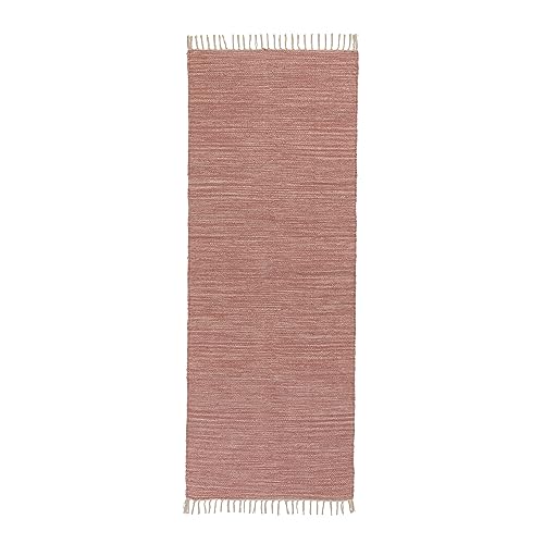 URBANARA Läufer Akora Baumwollteppich aus 100% Baumwolle, handgewebt, Höhe 1 cm, 80 x 250 cm,...