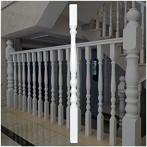White Wooden Balusters for Staircase - Set of 1/4/10/20, Durable Banister Spindles for Deck Railing & Stairway Remodeling, Perfect for Home Renovation