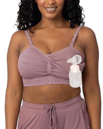 Kindred Bravely Sublime Pumping Bra Hands Free, Adjustable Pumping & Nursing Bra with EasyClip for All Breast Pumps (Twilight, Large)