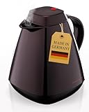 ROTPUNKT Isolierkanne 1L - Premium Kaffekanne Made in Germany I Hält bis zu 24 Std heiß I Warmhaltekanne für Kaffee und Tee (Lieke 650, Black Cherry)