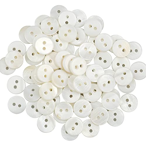 Hyakoz 80 Piezas 10mm Botones Nacar Concha Natural Accesorio de Costura Botones de Nácar Botones Manualidades para Manualidades, Decoración y Costura Cover