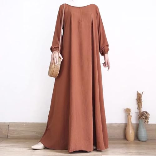 Image of ODIZLI Ramadan Women's Muslim Abaya Prayer Dress Kaftan Dubai Islamic Dress Long Sleeve Stand Collar Zip Up