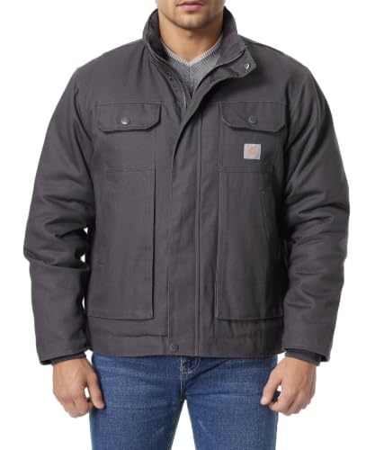 Image of Men's Quilted Flannel Lined Work Coat Long-Lasting Jacket