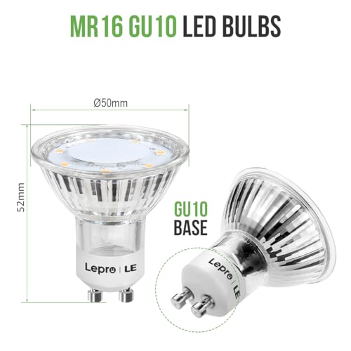 Lepro GU10 LED Bulbs, Warm White 2700K LED Light Bulbs, 35W Halogen Spotlight Equivalent, 3W Energy Saving GU10 Bulbs, 250lm, 100° Beam Angle, Non Dimmable, AC 220-240V, Pack of 5