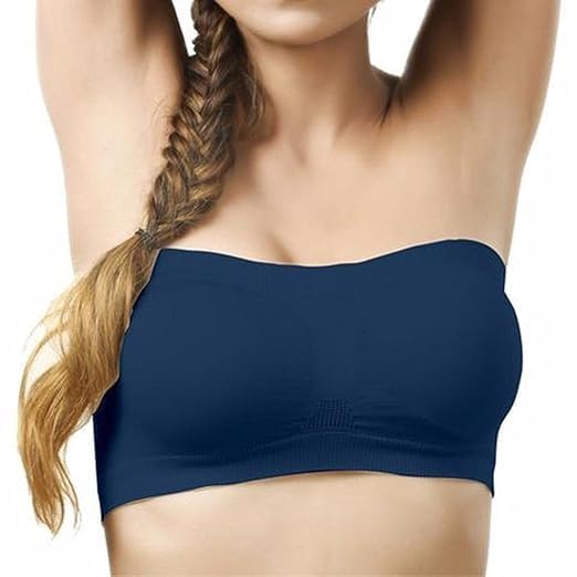 Image of D & J SHOP Women Tube Bra,Everyday use Comfortable Bra,Gym Bra,Stretchable Strapless,Non Padded & Non-Wired,Dance wear and Any Sport Activity,Multicolor,Free