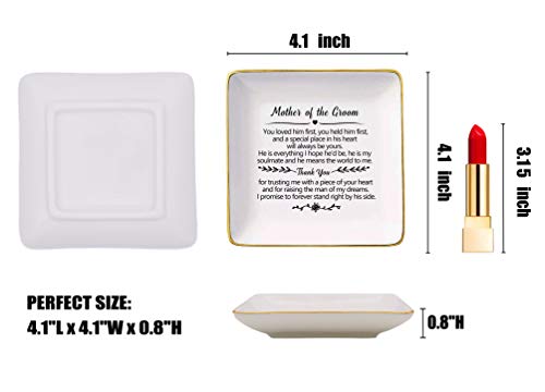 Gift For Mother Of The Groom From Bride - You Loved Him First,You Held Him First Thank You Gift For New Mom - Wedding Gifts - Bridal Shower Gifts - Ceramic Jewelry Holder Ring Dish Trinket Box Tray #TOP4