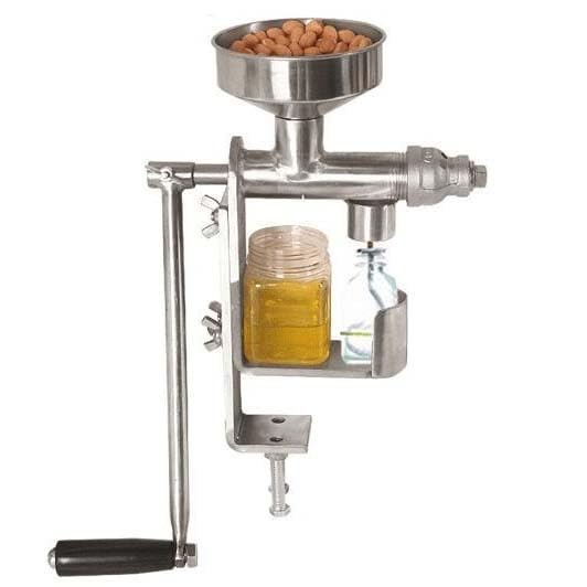 Máquina de prensa de aceite, extractor de aceite de acero inoxidable para cacahuetes, sésamo, nueces y semillas de girasol, exprimidor portátil de manivela para uso doméstico