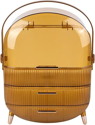 Lucky Star コスメボックス メイクボックス 化粧品収納ボックス 化粧品ケース 大容量 コスメ収納ボックス 整理簡単 小物入れ 口紅 スキンケア製品の保管 多機能 おしゃれ 化粧品ケース 蓋付き 引き出し式 防水防塵 浴室 洗面所収納 シンプルで