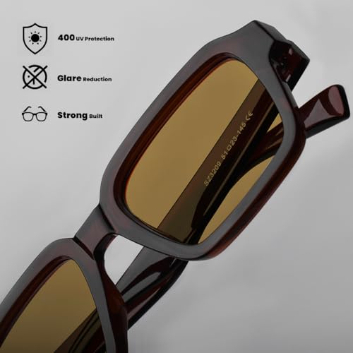 Image of SAM AND MARSHALL TROY Sunglasses I 400UV Protection I Rectangle Shape Sunglass I Men & Women