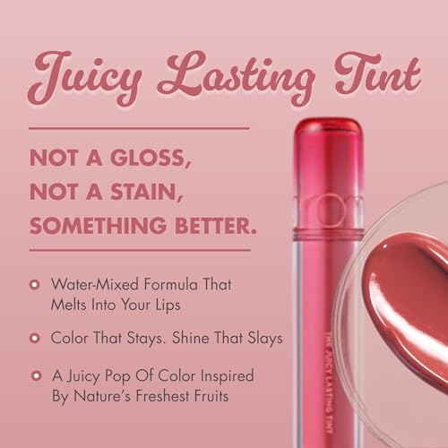 Image of rom&nd THE JUICY LASTING TINT #14 Almond Rose | Viral K-Beauty Lip Stain for Plump, Hydrated Lips | High-Shine 'Tanghulu' Gloss | Long-Lasting MLBB Dried Rose Color