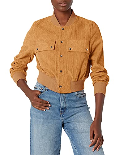 KENDALL + KYLIE Women's Cropped Knit Top With Front Tie - Rib Stripe Design