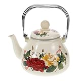 Bouilloire chinoise pour le thé – avec filtre à thé amovible pour un nettoyage et une infusion faciles, style vintage à motifs floraux