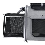 ZAICOLER Koszyk Rowerowy dla Psa do 8 Kg Rozszerzalny I Składany 4 Drzwi,4 Siatki,Konstrukcja Z Miękkiej Skorupy Plecak Transportowy Windows Bike Metalową Wytrzymała Tkanina Oxford (GREY)