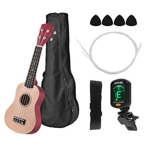 Ukulélé soprano acoustique 53 cm en tilleul avec pack d'accessoires complet