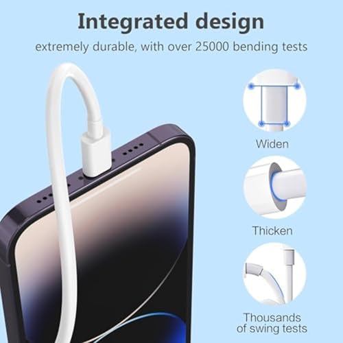 Image of 20W Original(MFi-Certified) Super Fast Charger Adapter & Cable Compatible with iPhone 14 Pro Max /14 Pro /14 Plus /14,iPhone 13 Pro Max /13 Pro /13 Plus /13 Mini /13,12 /11 /X /8 /7 /6 Series,1m,White by Sakit