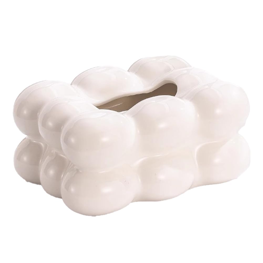 CTRLZS Ceramic Paper Box Holder Paper Dispenser for Bathroom Dining Table Stylish Tissue Organizer Decorative Napkin C