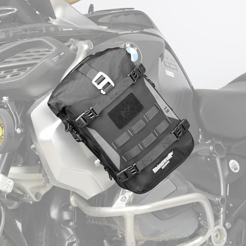 Rhinowalk バイク用 フロントバンパーバッグ + 防水サイドバッグ + サドルパニア + テールバッグ MOLLEシステム対応 モーターアクセサリー (ブラック)