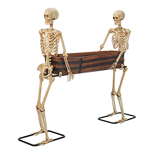 Way to Celebrate Halloween Skeleton Duo Carrying Coffin 5