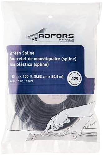 Saint-Gobain ADFORS FSP8521-U 100' Spline, .125 in X 100 ft, Black, Foot (Pack of 12)