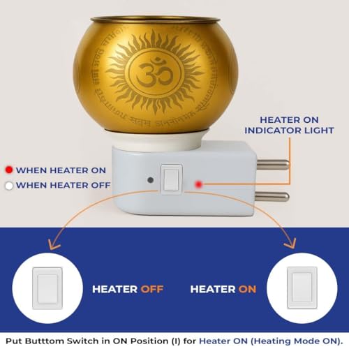 Image of Glass Kapoor Dani Electrical Camphor Diffuser /Ganesh Ji Om Electric Camphor Diffuser Burner for Home /Multipurpose Aroma Dhoop Dani /Kapurdani Night Lamp with On /Off Switch for Heating