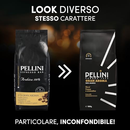 Pellini Caffè in grani Espresso Gusto Bar N. 3 gran Aroma, 1 Confezione da 1 kg - 3