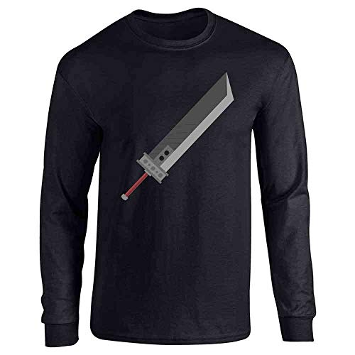 Pop Threads Fantasy Buster Sword Gamer Long Sleeve Tee T-Shirt Black S