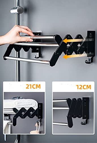 Toallero telescópico extensible de acero inoxidable para colgar paños 3