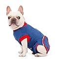 Petyoung Pet Dog Recovery Suit Cat Abdominal Wound Protector Pet Cotton Recovery Suit After Surgery Wear for Prevent Licking, Bite (M, Blue)