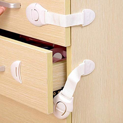 Sicherheitsschlösser 5PCS Kindersicherheits-Kabinett-Verschluss-Baby-Proof Security Protector Fach-Tür-Kabinett-Verschluss aus Kunststoff Schutz for