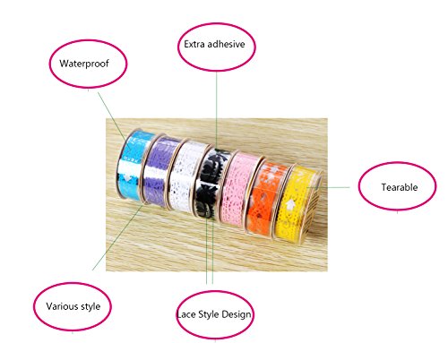 Washi Tape, 5 Roll Lace Flower Diy Decorative Masking Sticky Adhesive Tape For Scrapbooking & Phone Diy Decoration #TOP2