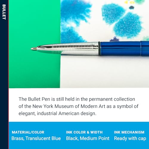 Image of Fisher Space Pen Blueberry Bullet Pen, Pressurized Ballpoint Pen, Compact Size, Writes Upside Down and in Extreme Temperatures, Smooth Black Ink, Medium Point, Gift Box, Made in the USA