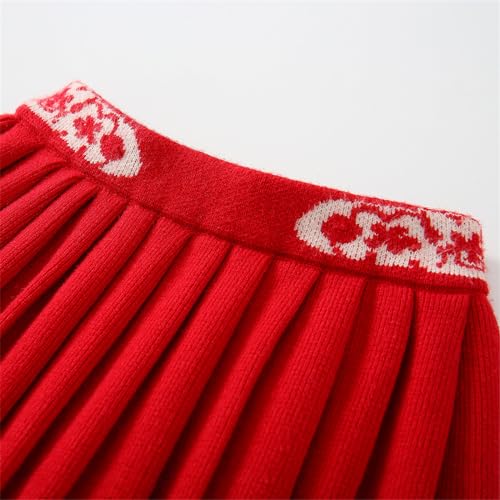 Image of Mud Kingdom Cute Little Girls Ribbed Knit Cardigan Skirt Set School Style