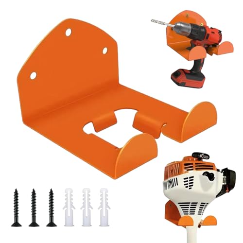 FULHANY Support Mural - Support Debroussailleuse Mural - Support Outils Jardin - Outils éLectriques De Jardinage pour Tondeuses à Gazon, Taille-Haies(Orange