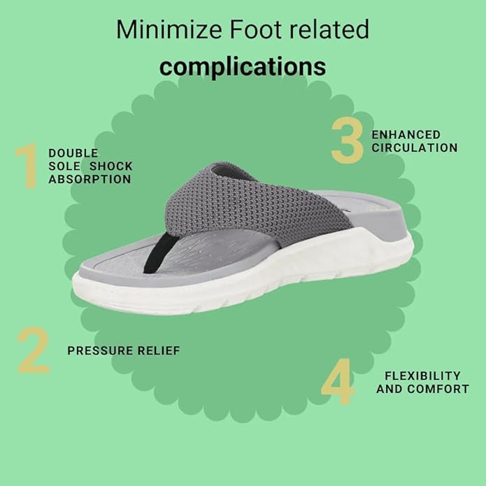 Image of leaf Heel Pain & Swelling Relief Slippers for Men & Women - Unisex Grey Cushioned Comfort Slippers with Arch Support - Pain-Relieving Footwear for Swollen Feet & Heel Pain