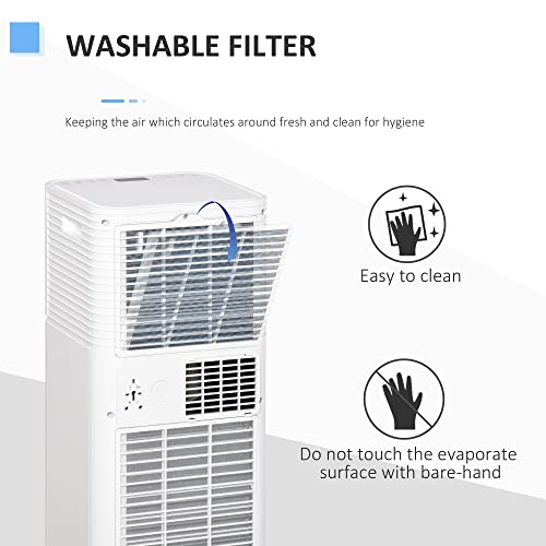 Homcom 10000 Btu Mobile Portable Air Conditioner For Cooling, Dehumidifier, And Ventilating With Remote Control, For Home Office, White #TOP7