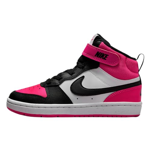 Nike Court Borough Mid 2 Little Kids' Shoes (White/Fierce Pink/Black)