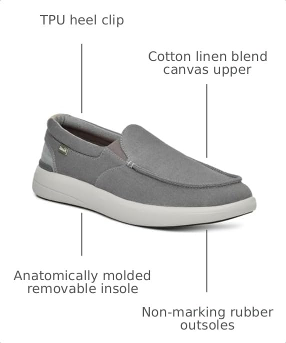 Image of Sanuk Mens Mason Loafers | Mens Shoes | Slip On Shoes for Men | Men's Slip-on Loafers | Removable Comfort Footbed