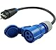 NWP Adapter CEE Kupplung 230V 16A auf Schuko Stecker - 3x2,5mm² Gummischlauchleitung - IP44 - Für Camping, Caravan, Boot, Märkte, Außenbereich