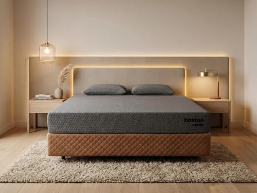 Image of Boston Verde Premium 6-Inch Orthopedic Graphite-Infused Natural Latex Mattress, Double Size (72 x 48 x 6 Inch), Medium-Firm | Hypoallergenic | GOTS Certified Seroya Organic Knitted Fabric