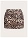 WDIRARA Women's 2 Pack Leopard Ruched Mini Skirt Low Rise Stretchy Bodycon Skirts Black and Brown Small
