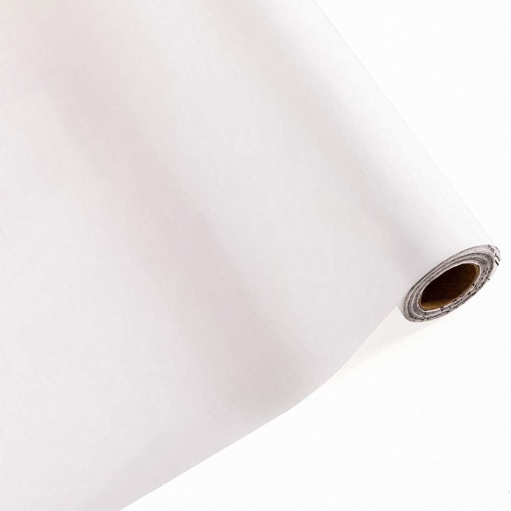 Gorilla Grip Peel and Stick Paper for Book Covers, Countertops, Drawers, Kitchen Cabinets, Shelves, and Crafts, Protective Easy Install Removable Vinyl Adhesive Liners, 11.8 INx20 FT Roll Bright White