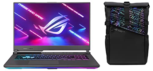 Image of ASUS ROG Strix G17, 17.3-inch (43.94 cms) FHD 144Hz, AMD Ryzen 7 4800H, RTX 3050 Ti 4GB Graphics, Gaming Laptop, G713IE-HX040W + BP4701 ROG 17 inch(43.18 cm) Backpack (Black)