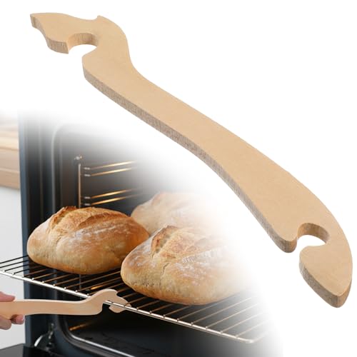 Oven Rack Push Pull Tool 11 Inch Wooden Oven Rack Puller Stick with Long Handle Toaster Ovens Accessories Pull Out Hot Racks Safely for Toaster Air Fryer and Kitchen Small Appliances