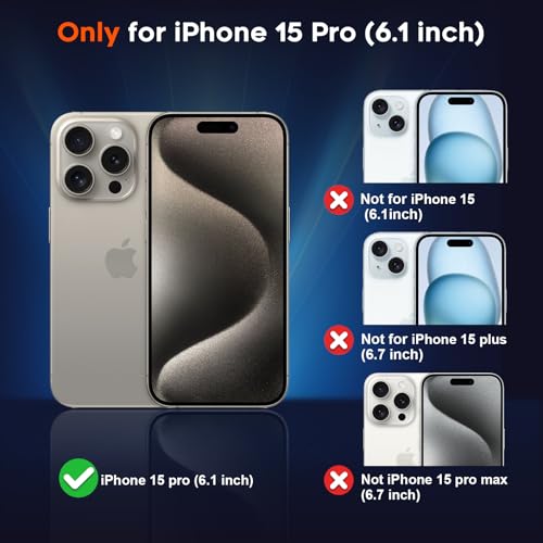 Image of SUPFINE Magnetic for iPhone 15 Pro Case (Compatible with MagSafe) (Military Grade Drop Protection) Slim Translucent Matte Shockproof with Anti-Fingerprint Phone Case,Red