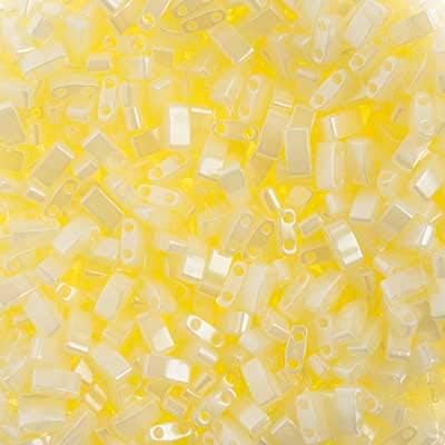 Miyuki TILA Half Cut 5x2.3mm - Citrine Opaque Luster 2 Holes 250Gms Bulk Bag of Japanese Glass Beads