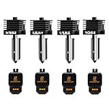 Sahvaim 4Pack 0.2/0.4/0.6/0.8MM H2 Series/P2S Hotend for Bambu Lab H2D/H2S/H2C Combo/P2S 3D Printer, High Temperature Quick Swap Hardened Steel Nozzle Replacement 3D Printer Extruder