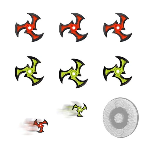 6 Throwing Accessories Replacement for Bristle Target Board, Soft Tip Darts, Ninja Star and Plastic Axe -Compatible with Most of The Bristle Axe Throwing Game and Outdoor Dart Board (Throwing Star)