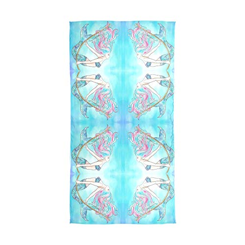 Mermaid Swinging on a Rope On Turquoise Women Long Silk Scarf, Shawl Chiffon Large Stole Headscarf, Lightweight Sunscreen Satin Scarves Wraps for Wedding Party Gift2