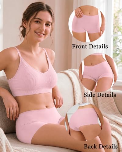Image of Womens Boy Shorts Underwear Seamless Soft Stretch No Show Boxer Panties